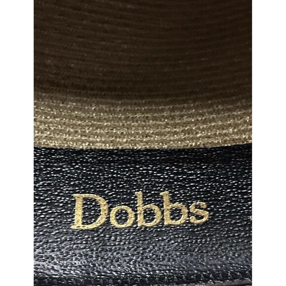 Dobbs Straw Fedora 7 1/8 Wide Green Hat Band Trilby Summer 60s Gentlemen Panama - Picture 11 of 12